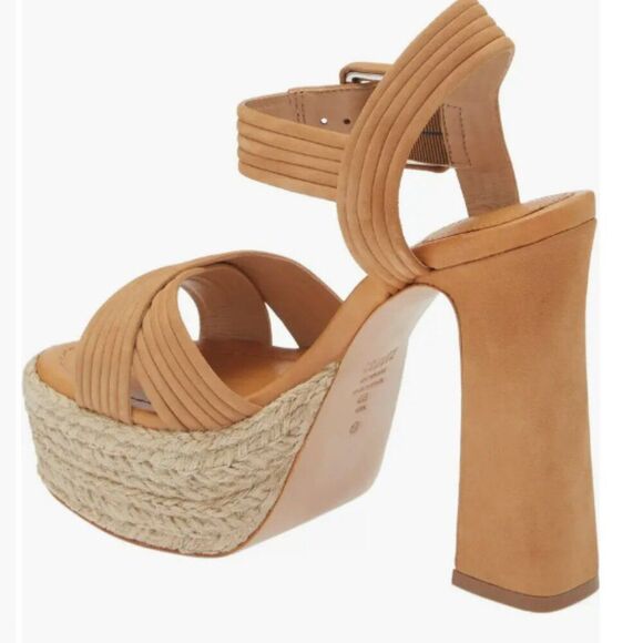Schutz Blisse Platform Sandal Blisse Platform Jute-Wrapped Heel Sandal Tan Sz 10 - Picture 6 of 11